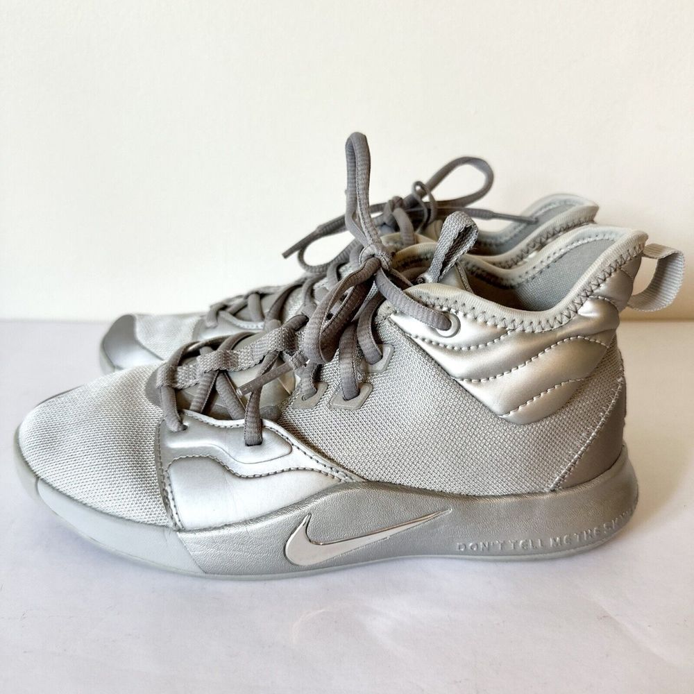 Nike NASA PG3 50th Anniversary Silver Size 5‎ Youth Sneakers Athletic Shoes ￼